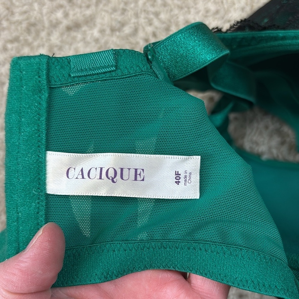 Cacique green and black lace underwire bra 40DDD - Picture 5 of 6